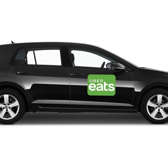 Large Pair of Uber Eats Logo Green Magnet Vehicle Signs 12x18 Food Delivery App - Picture 2 of 3
